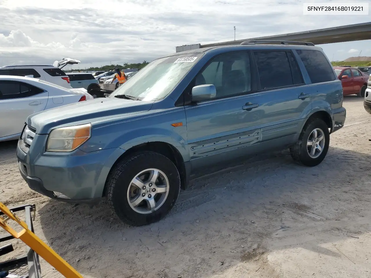 2006 Honda Pilot Ex VIN: 5FNYF28416B019221 Lot: 63259505
