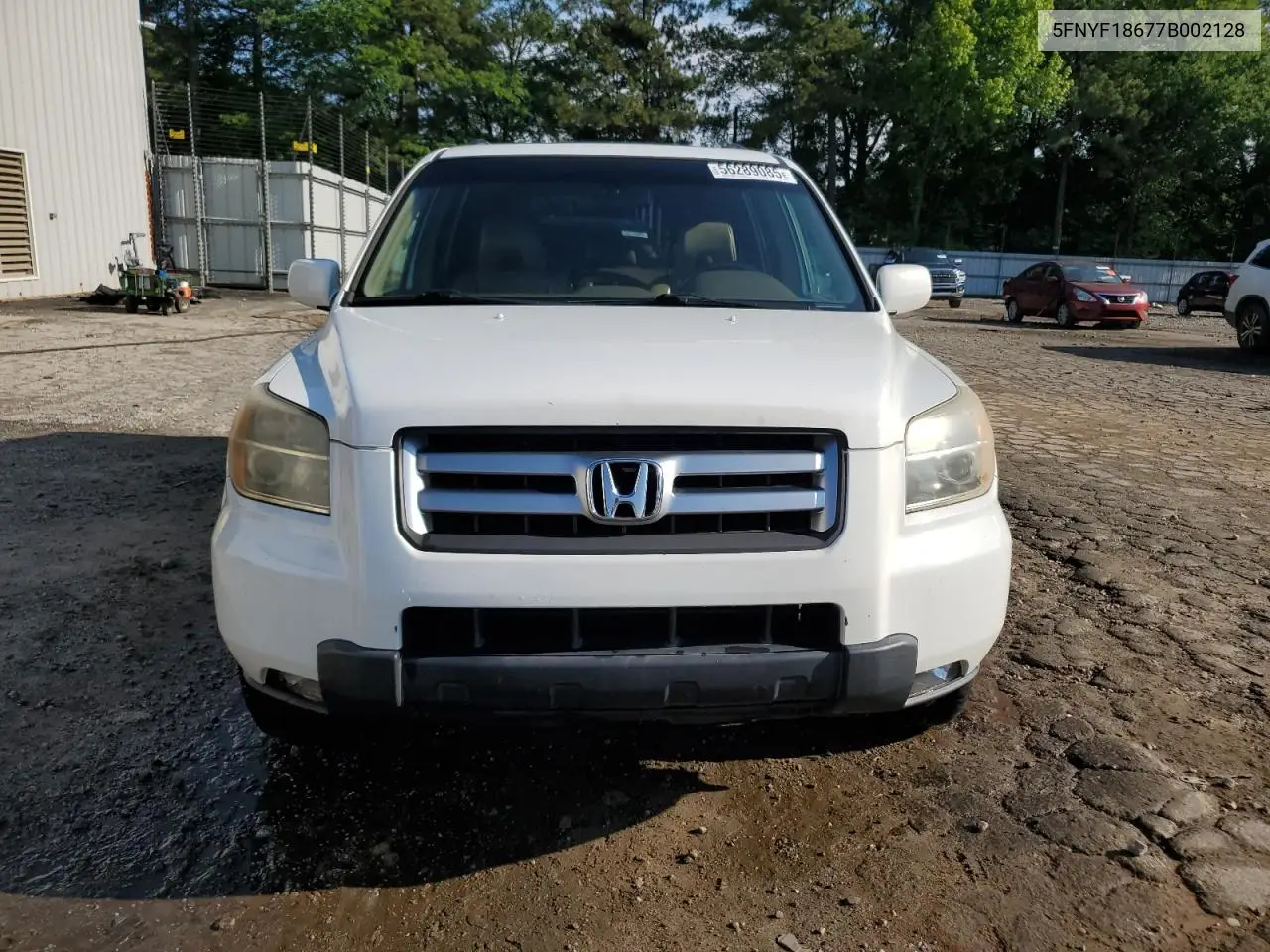 2007 Honda Pilot Exl VIN: 5FNYF18677B002128 Lot: 56289085