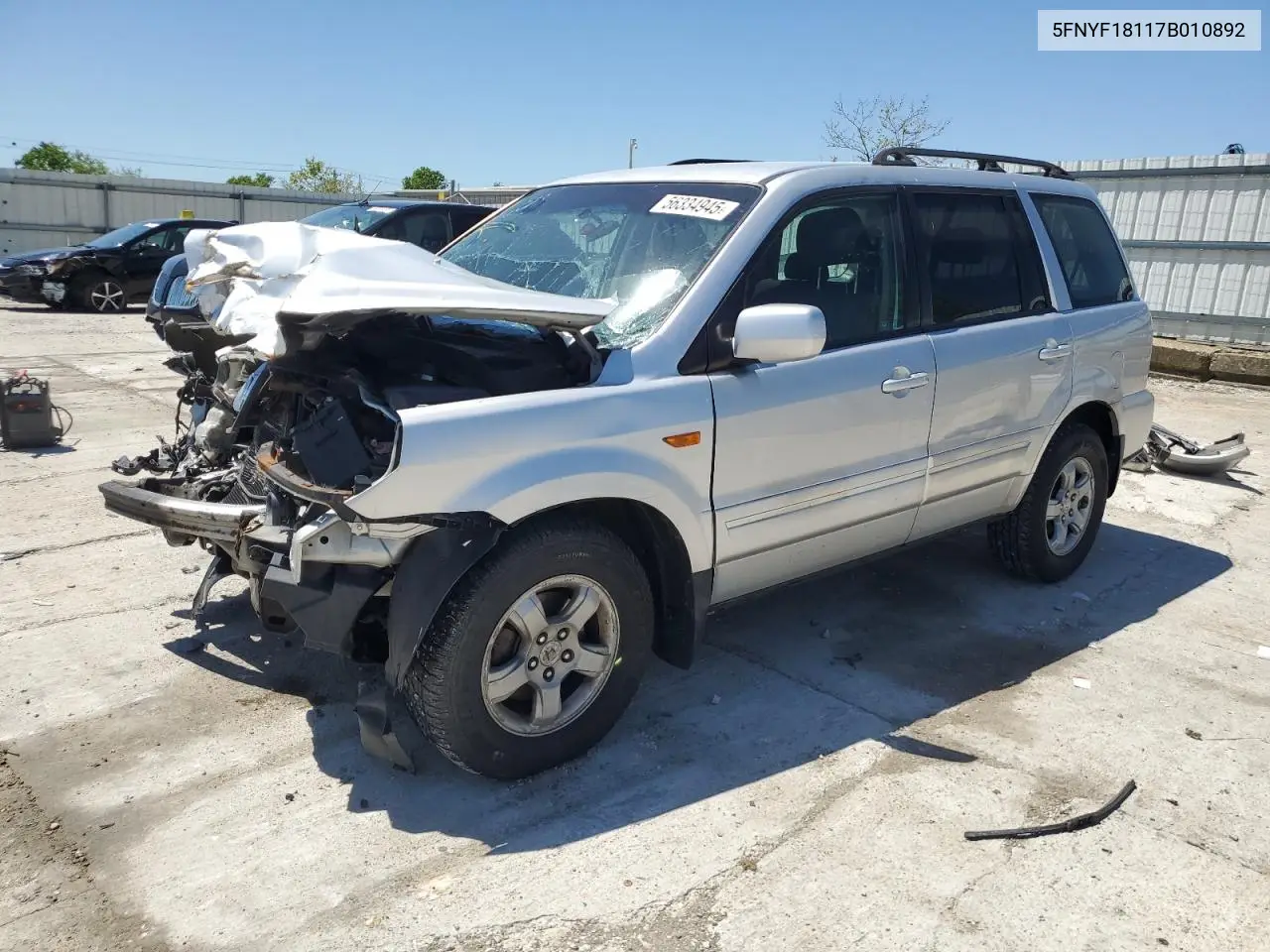 2007 Honda Pilot Lx VIN: 5FNYF18117B010892 Lot: 56334945