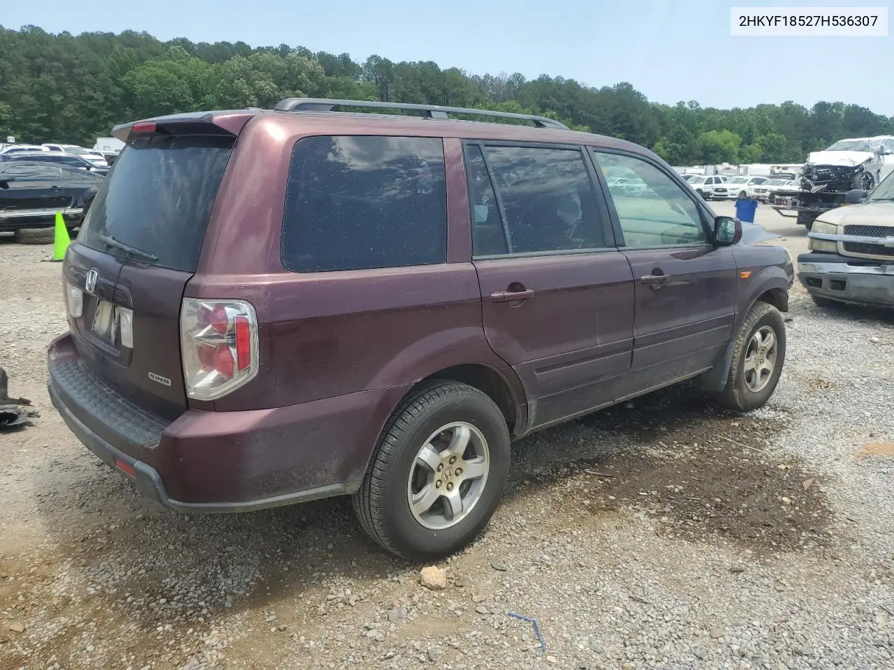 2007 Honda Pilot Exl VIN: 2HKYF18527H536307 Lot: 56413455
