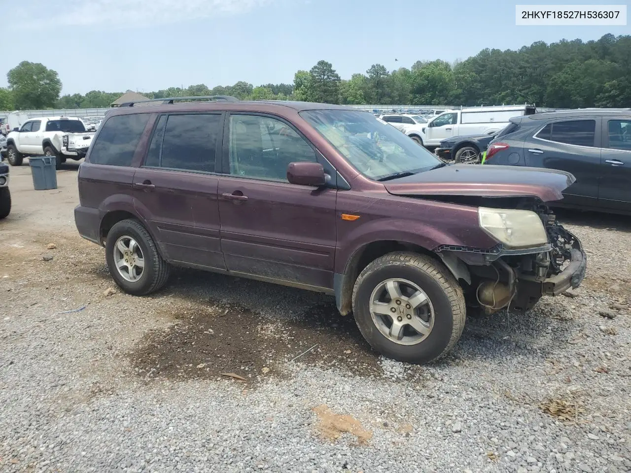 2007 Honda Pilot Exl VIN: 2HKYF18527H536307 Lot: 56413455