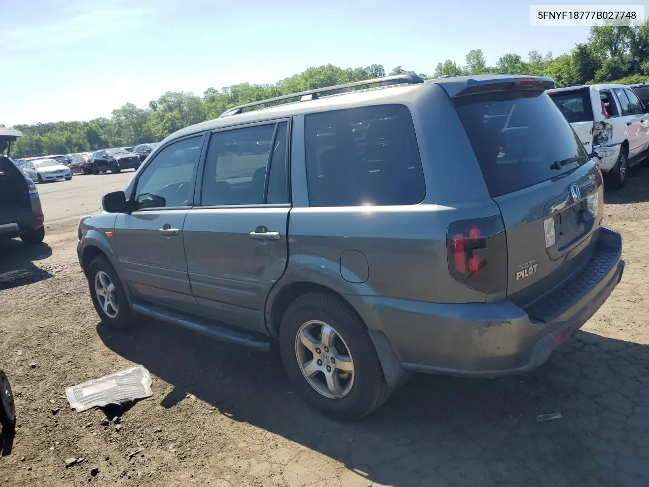 2007 Honda Pilot Exl VIN: 5FNYF18777B027748 Lot: 62163495