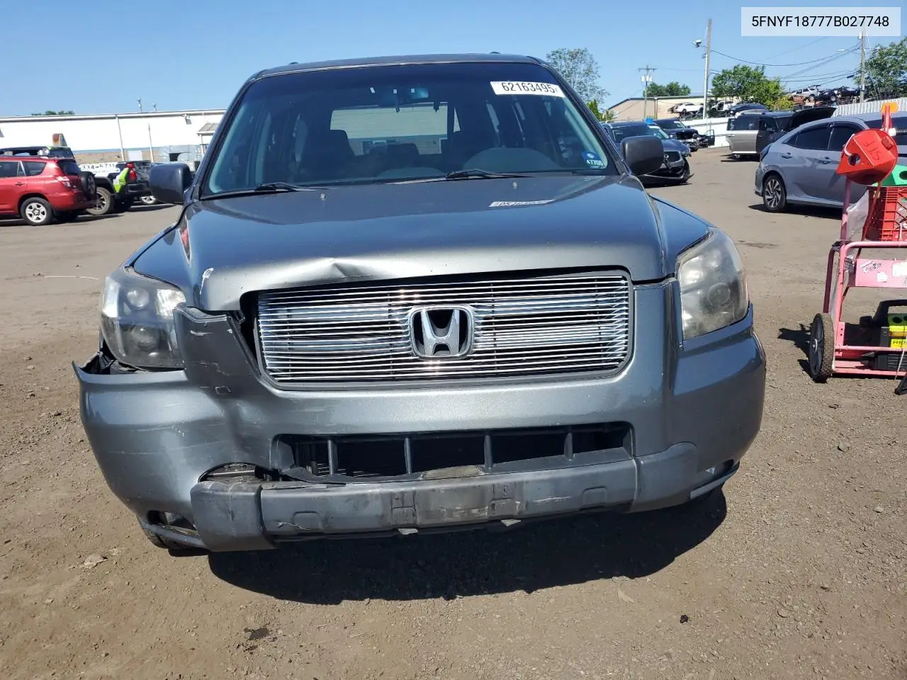 2007 Honda Pilot Exl VIN: 5FNYF18777B027748 Lot: 62163495