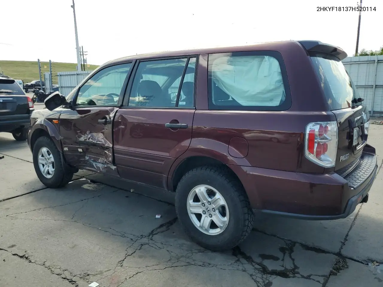 2007 Honda Pilot Lx VIN: 2HKYF18137H520114 Lot: 62695675