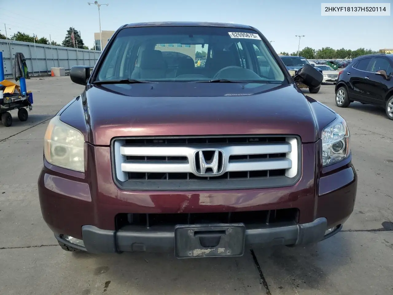 2007 Honda Pilot Lx VIN: 2HKYF18137H520114 Lot: 62695675