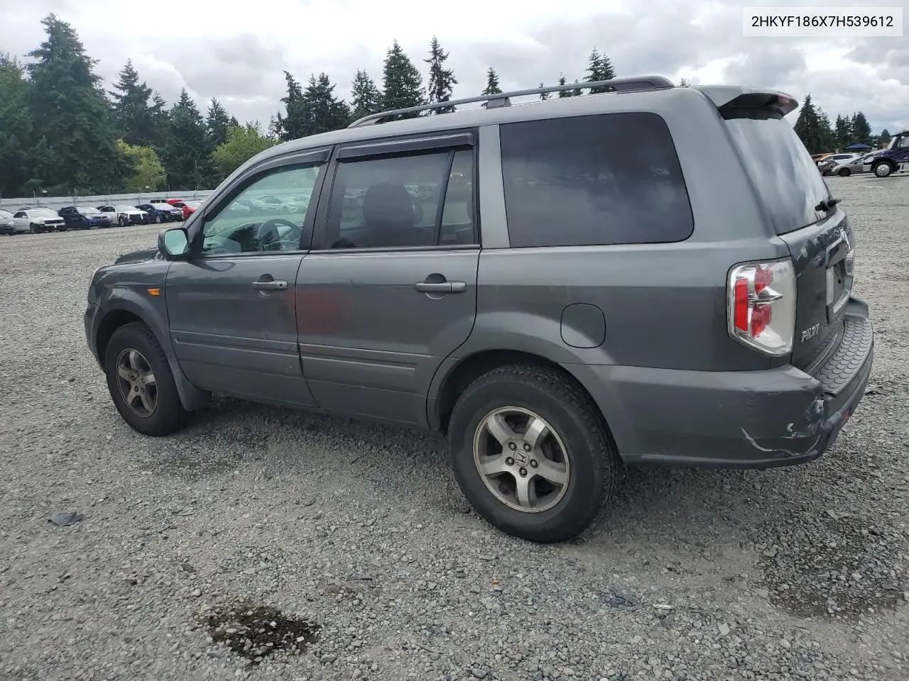 2007 Honda Pilot Exl VIN: 2HKYF186X7H539612 Lot: 62727095