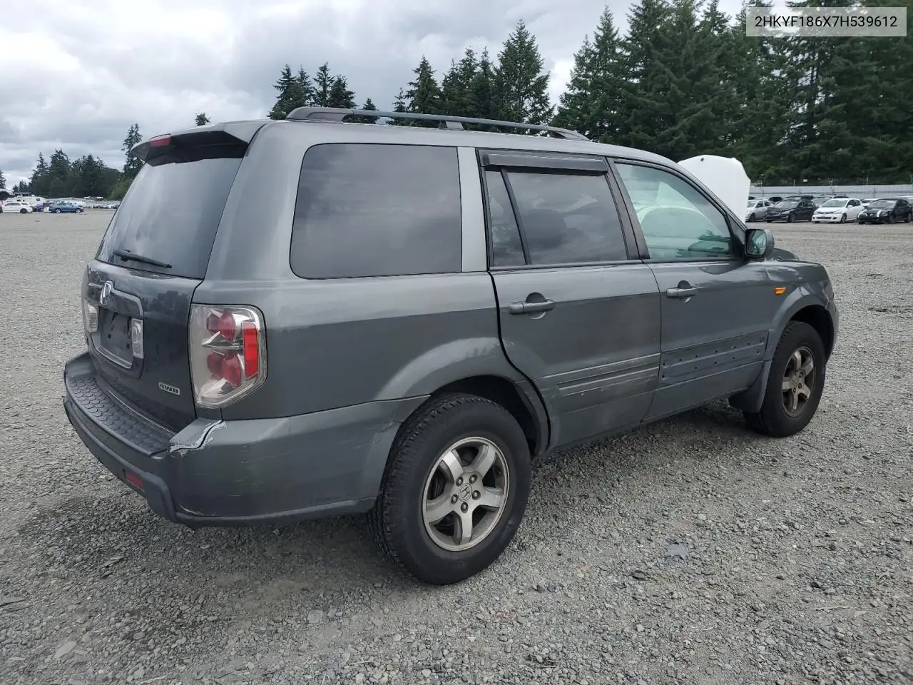 2007 Honda Pilot Exl VIN: 2HKYF186X7H539612 Lot: 62727095