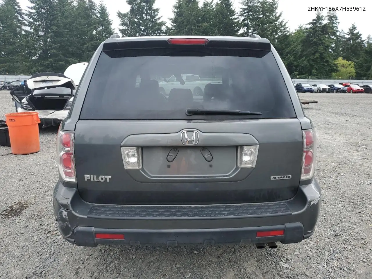 2007 Honda Pilot Exl VIN: 2HKYF186X7H539612 Lot: 62727095