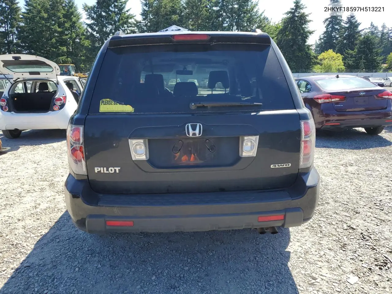 2007 Honda Pilot Exl VIN: 2HKYF18597H513221 Lot: 63090895