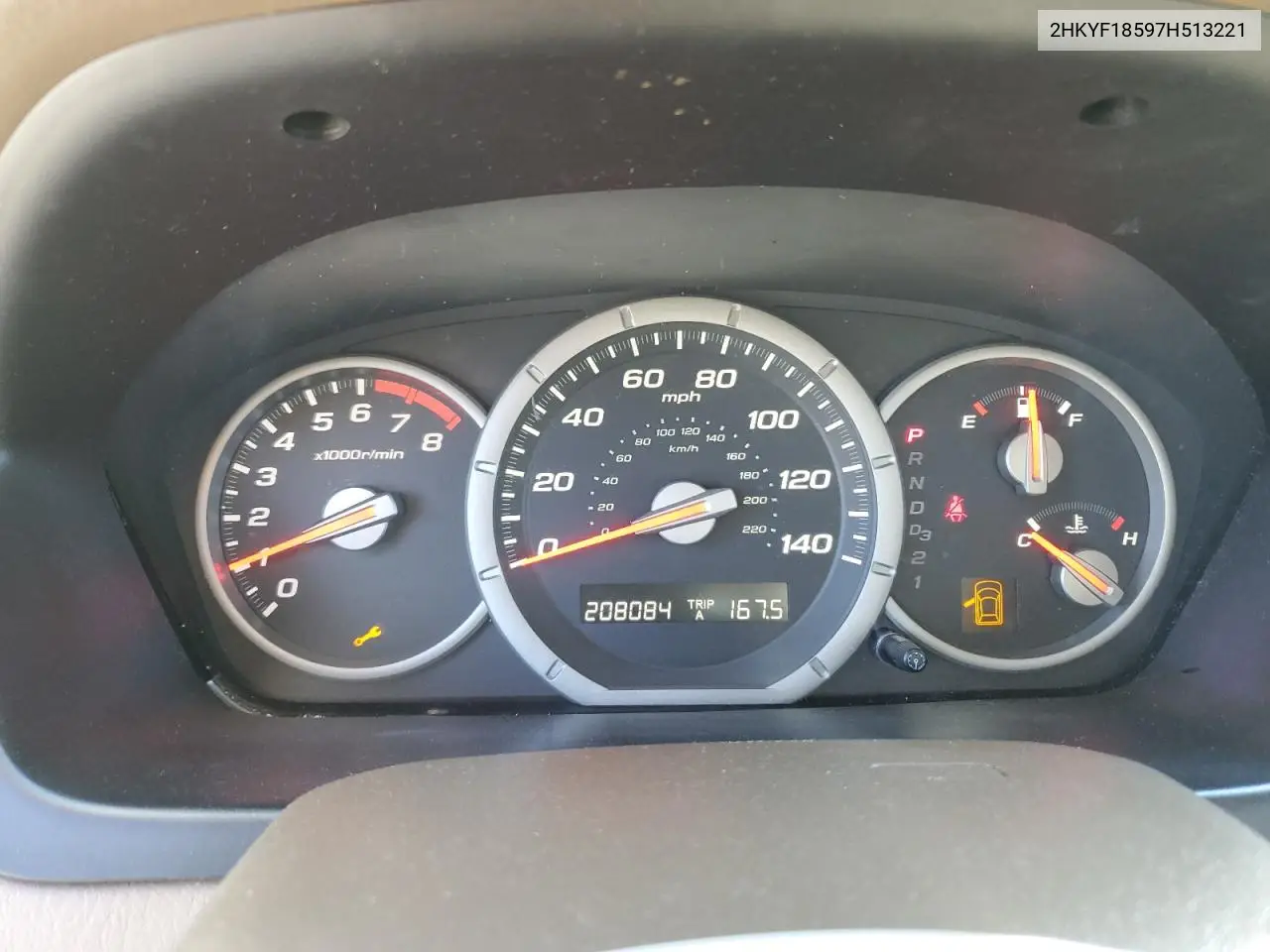 2007 Honda Pilot Exl VIN: 2HKYF18597H513221 Lot: 63090895