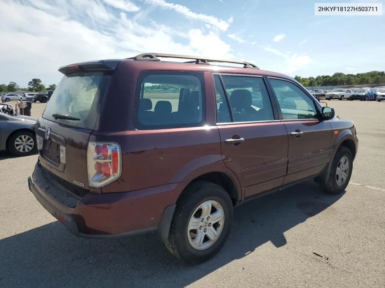 2007 Honda Pilot Lx VIN: 2HKYF18127H503711 Lot: 65069015