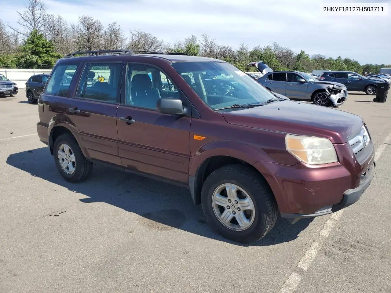 2007 Honda Pilot Lx VIN: 2HKYF18127H503711 Lot: 65069015