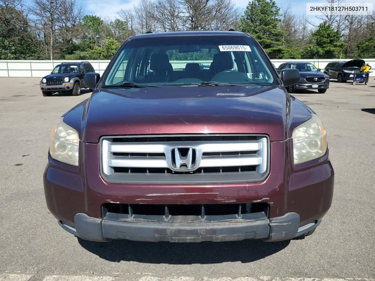 2007 Honda Pilot Lx VIN: 2HKYF18127H503711 Lot: 65069015