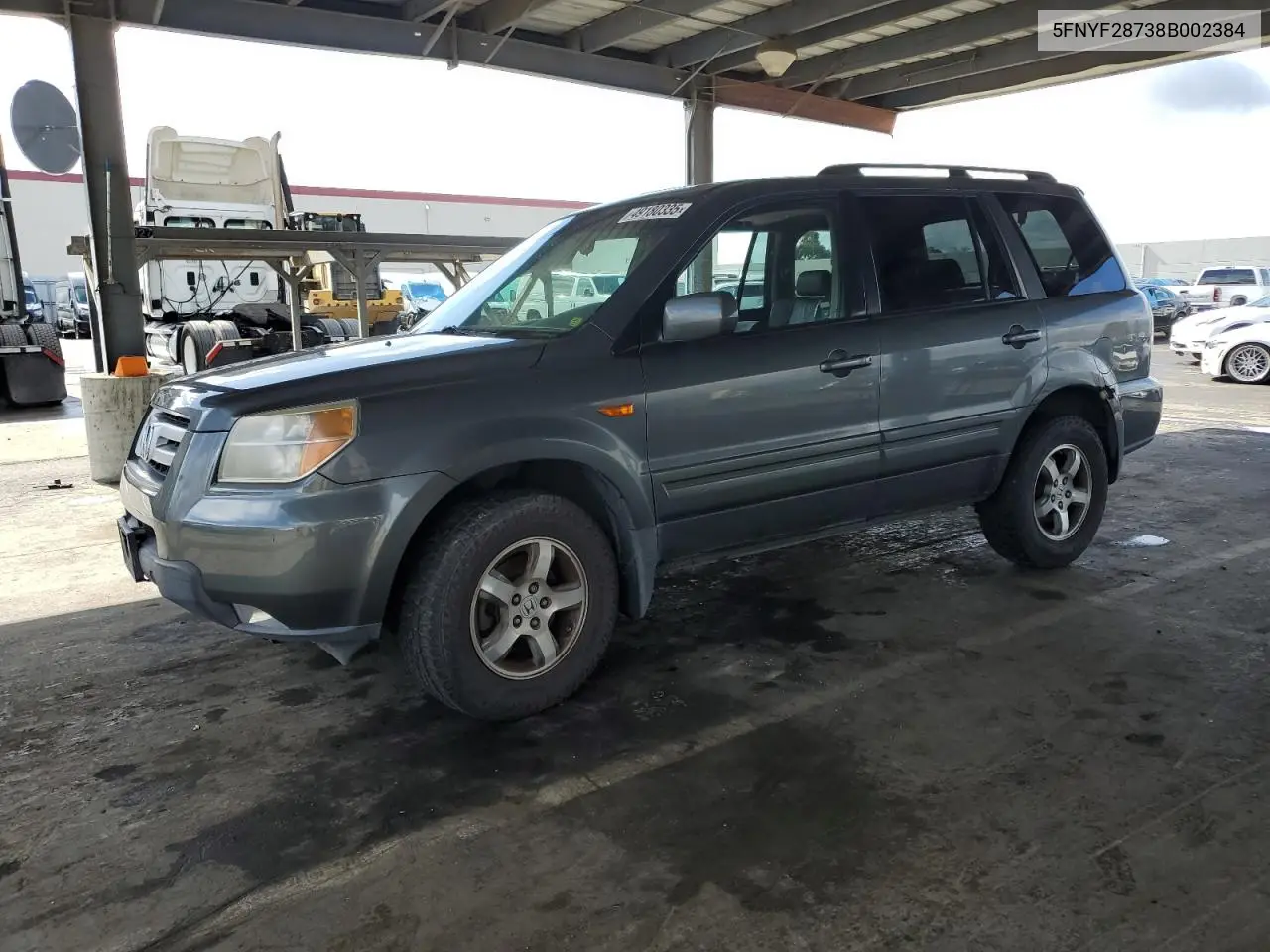 2008 Honda Pilot Exl VIN: 5FNYF28738B002384 Lot: 49180335