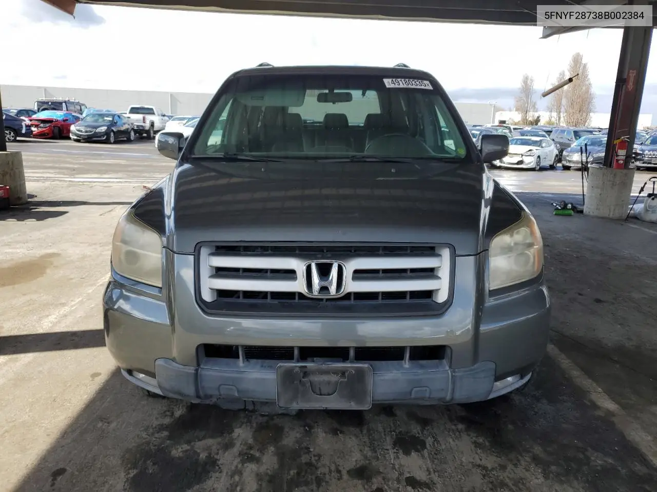 2008 Honda Pilot Exl VIN: 5FNYF28738B002384 Lot: 49180335