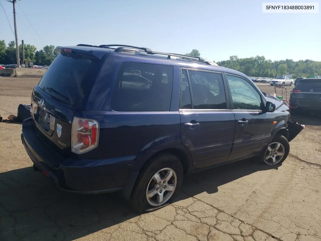2008 Honda Pilot Se VIN: 5FNYF18348B003891 Lot: 62707475