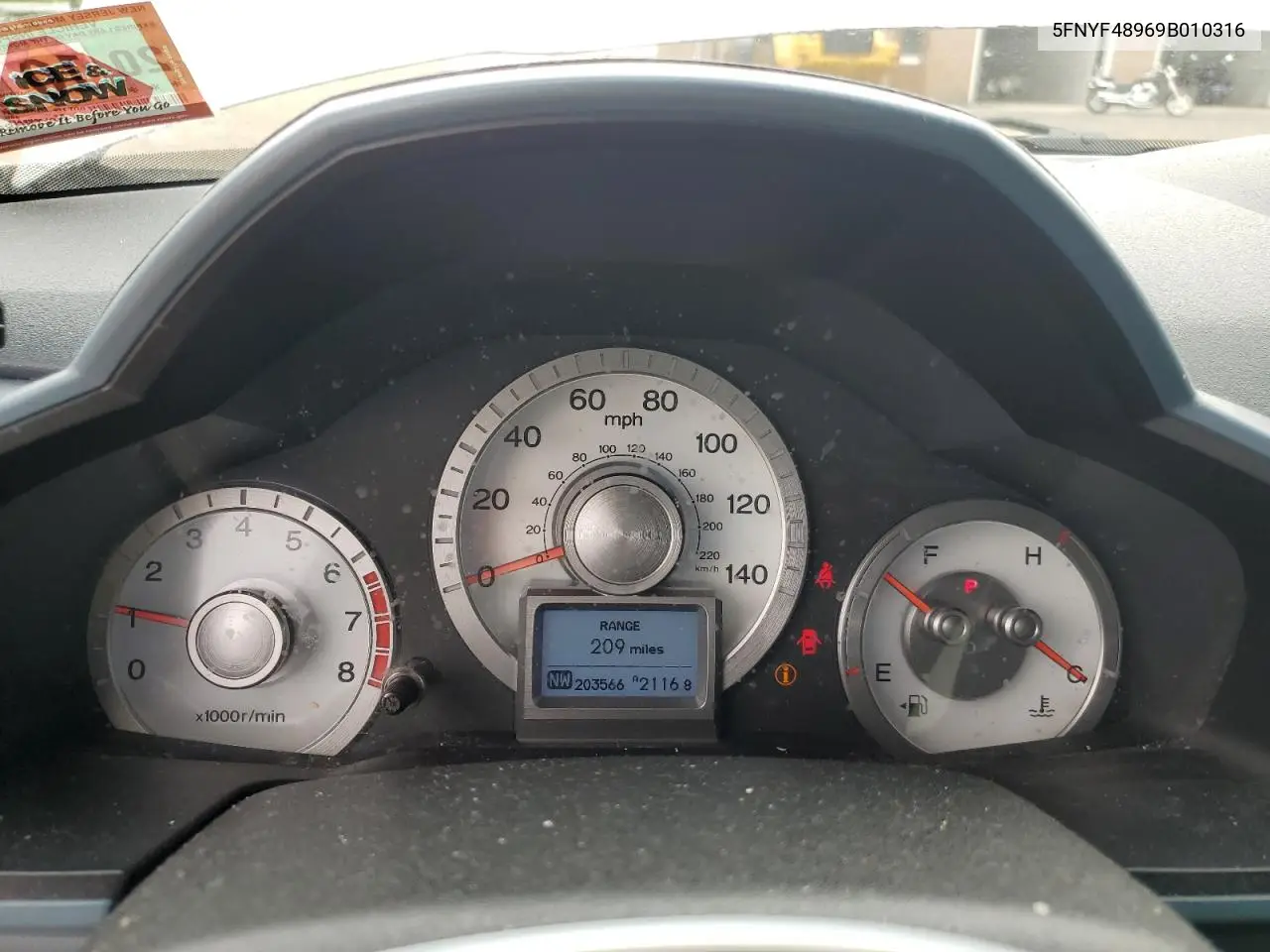 2009 Honda Pilot Touring VIN: 5FNYF48969B010316 Lot: 62401625