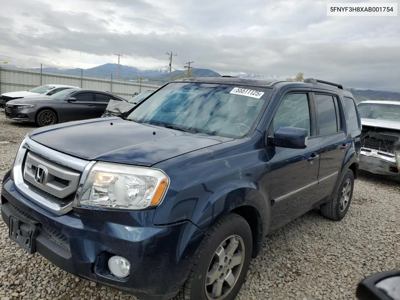 2010 Honda Pilot Touring VIN: 5FNYF3H8XAB001754 Lot: 55511125