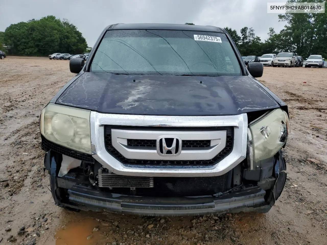 2010 Honda Pilot Lx VIN: 5FNYF3H29AB014670 Lot: 56942375