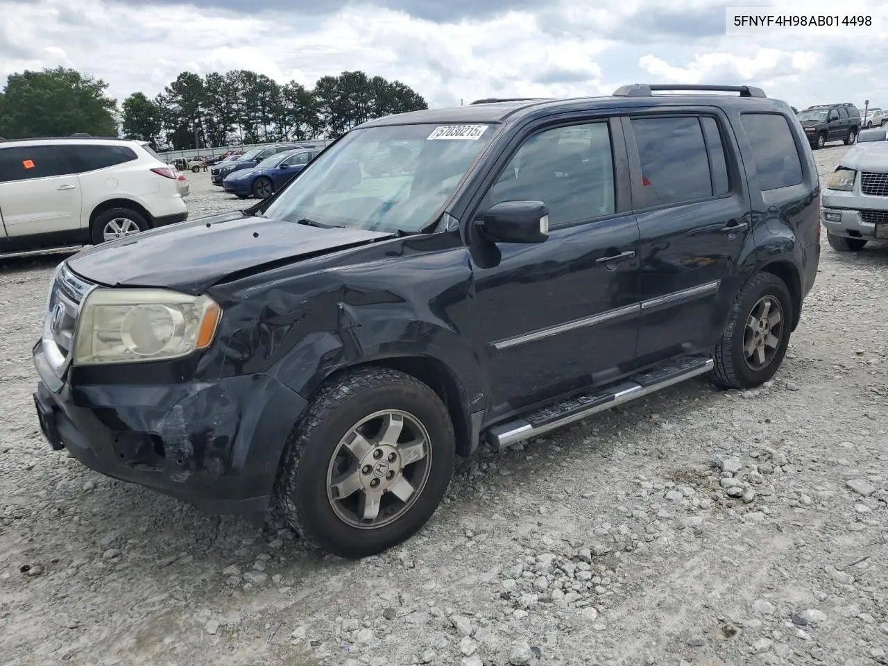 2010 Honda Pilot Touring VIN: 5FNYF4H98AB014498 Lot: 57030215