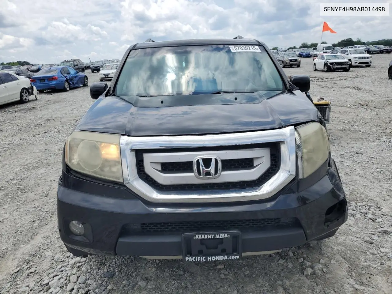 2010 Honda Pilot Touring VIN: 5FNYF4H98AB014498 Lot: 57030215