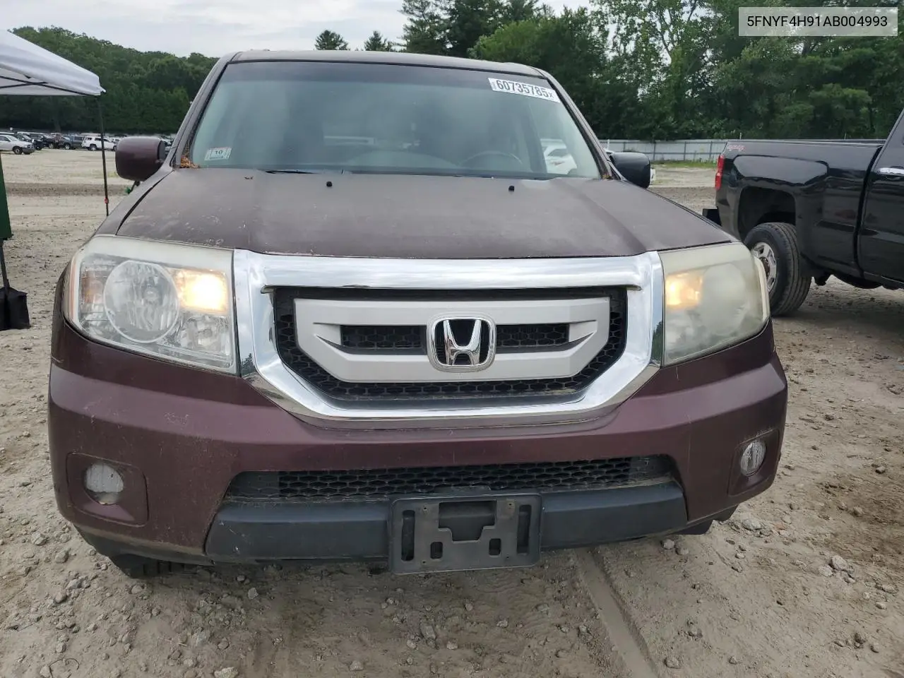 2010 Honda Pilot Touring VIN: 5FNYF4H91AB004993 Lot: 60735785