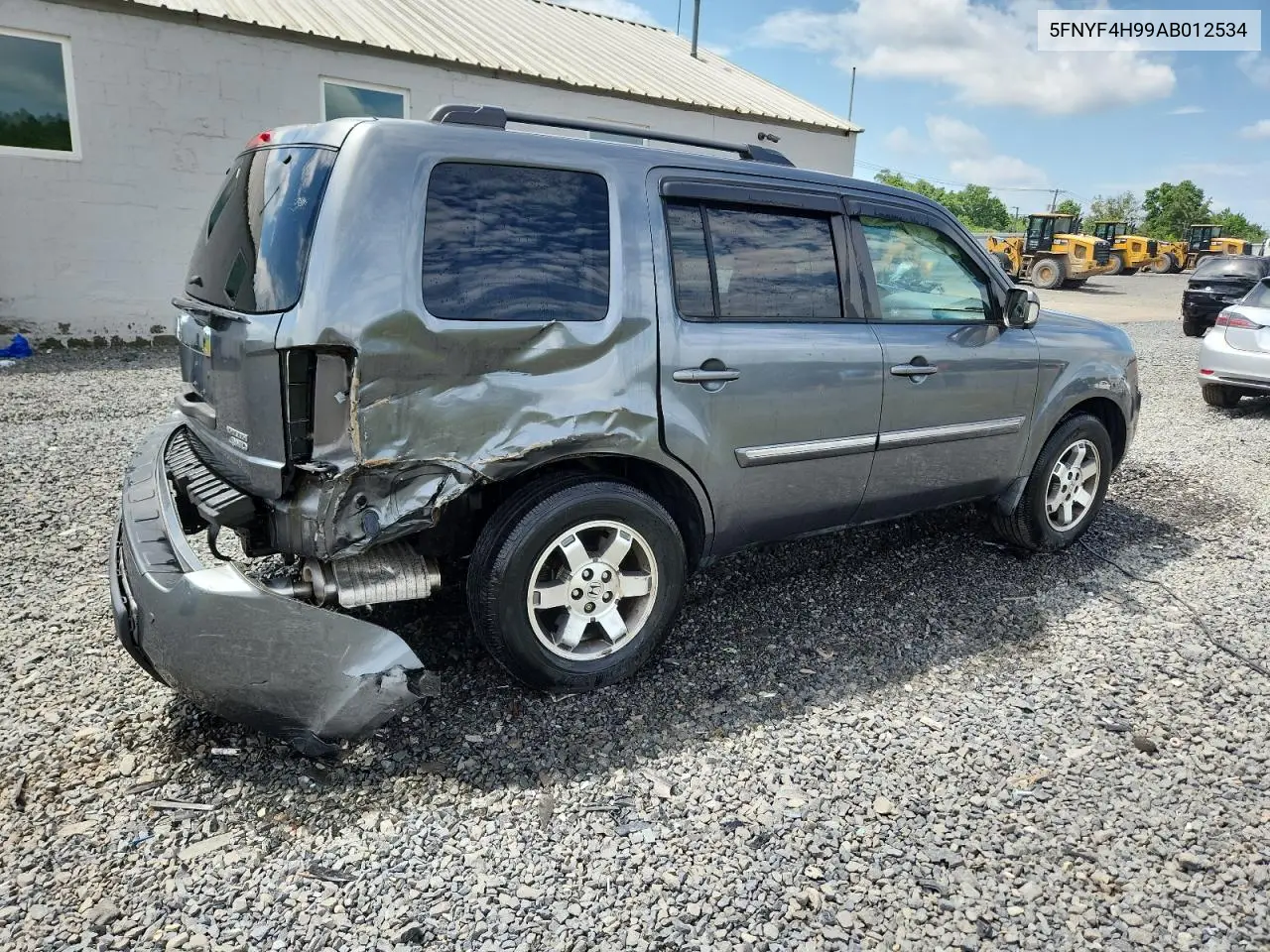 2010 Honda Pilot Touring VIN: 5FNYF4H99AB012534 Lot: 62810345