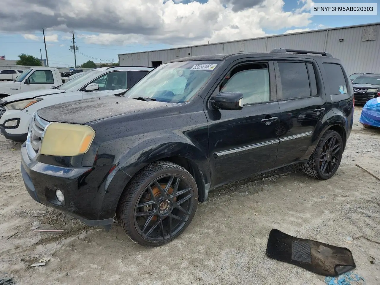 2010 Honda Pilot Touring VIN: 5FNYF3H95AB020303 Lot: 63252465