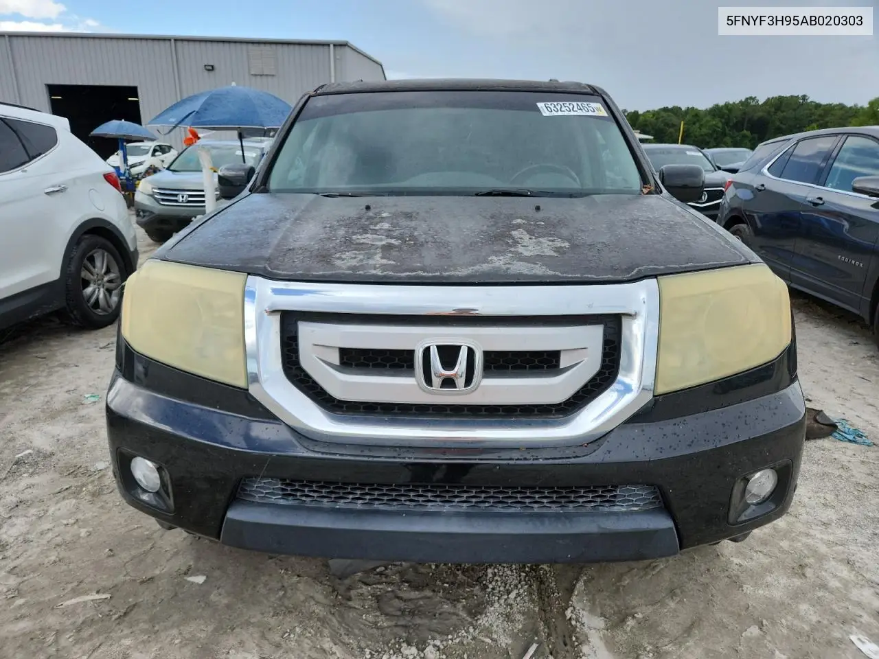 2010 Honda Pilot Touring VIN: 5FNYF3H95AB020303 Lot: 63252465