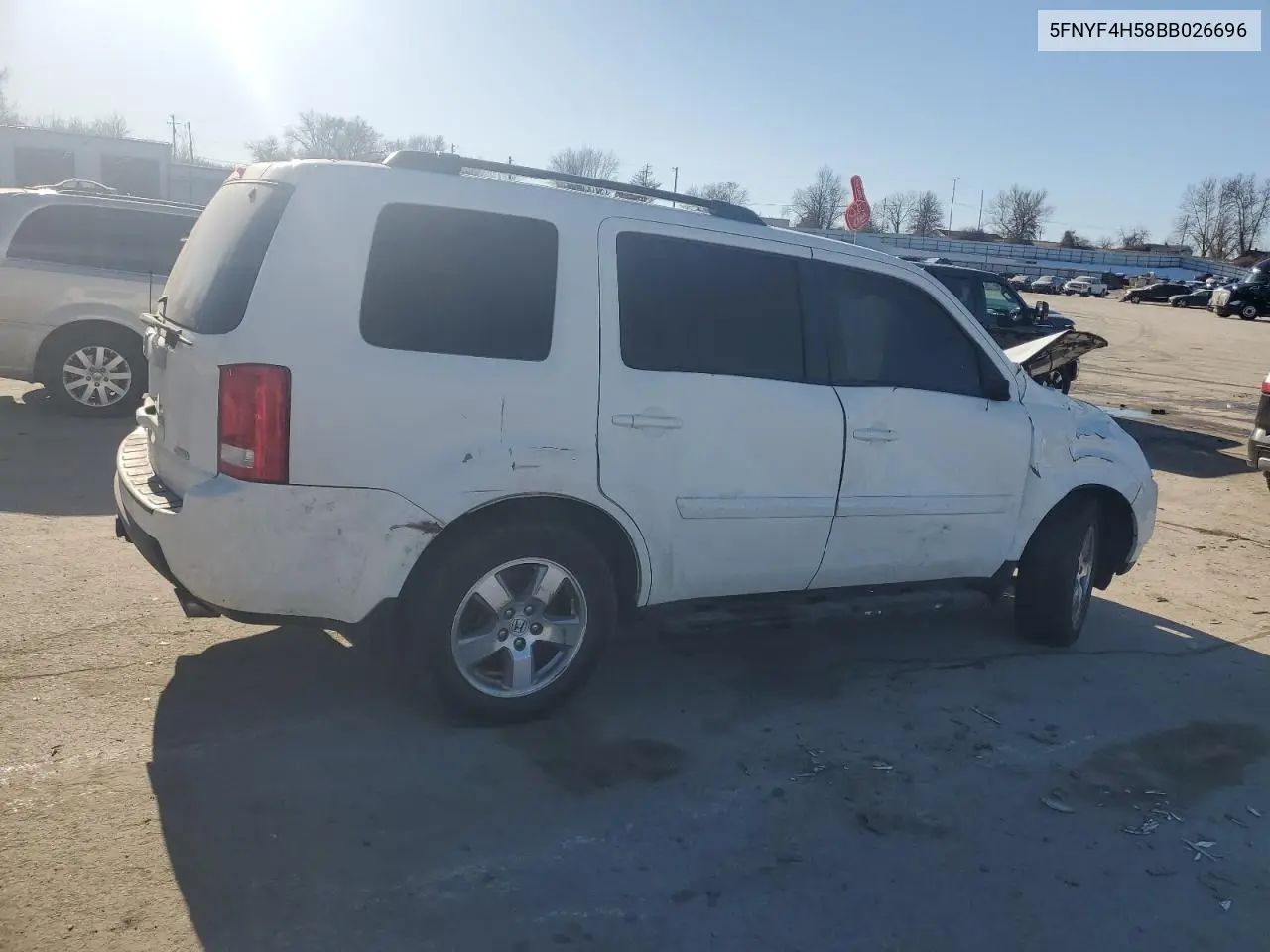 2011 Honda Pilot Exl VIN: 5FNYF4H58BB026696 Lot: 42803885