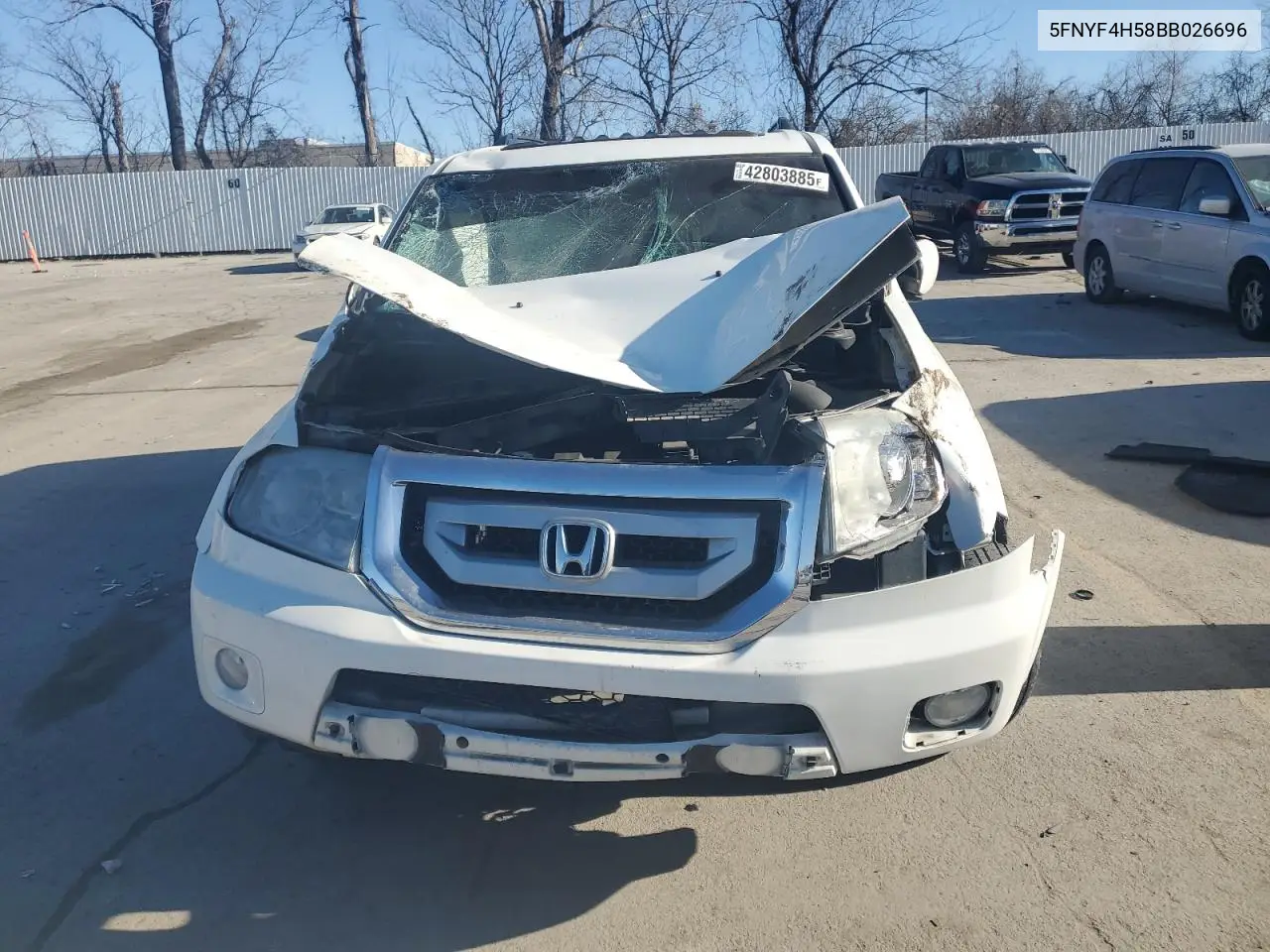 2011 Honda Pilot Exl VIN: 5FNYF4H58BB026696 Lot: 42803885