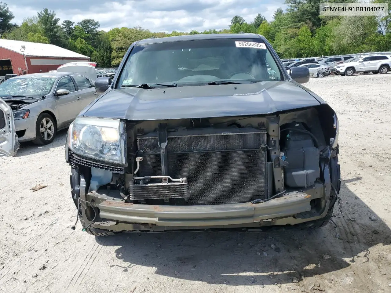 2011 Honda Pilot Touring VIN: 5FNYF4H91BB104027 Lot: 56286595