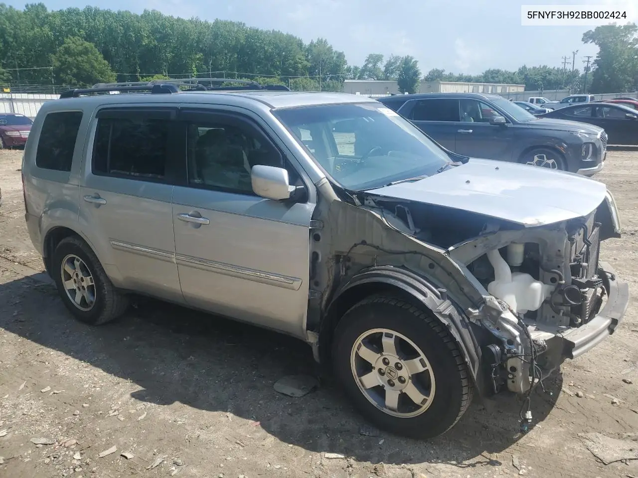 2011 Honda Pilot Touring VIN: 5FNYF3H92BB002424 Lot: 56396085