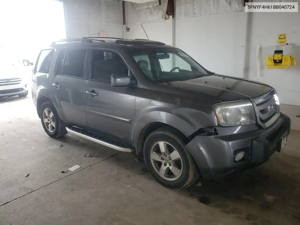 2011 Honda Pilot Exl VIN: 5FNYF4H61BB040724 Lot: 56533085