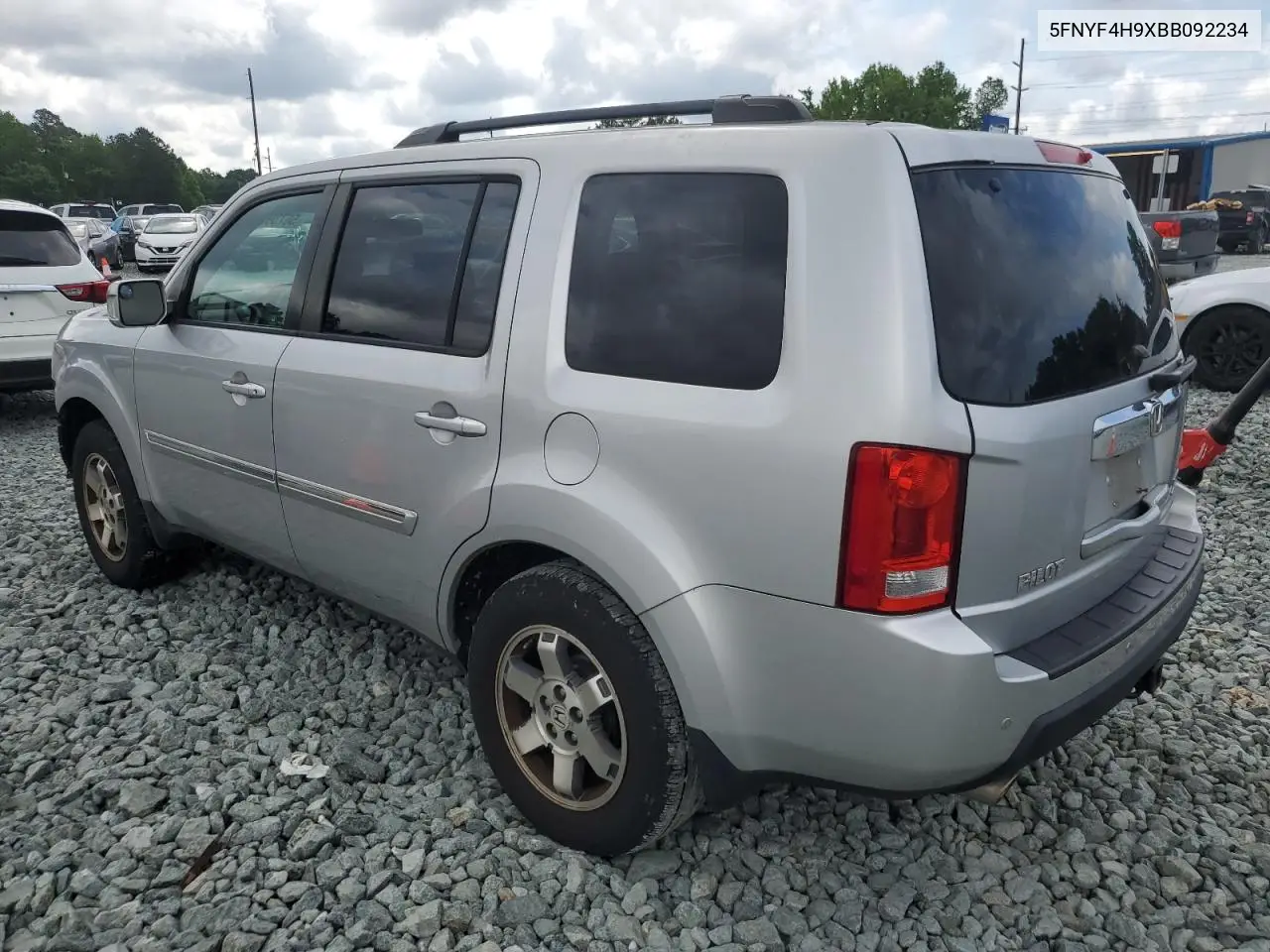 2011 Honda Pilot Touring VIN: 5FNYF4H9XBB092234 Lot: 56739655