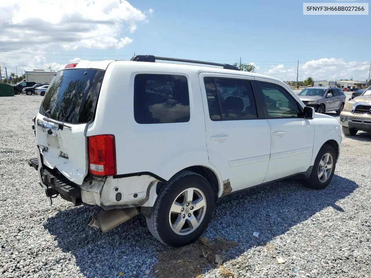 2011 Honda Pilot Exl VIN: 5FNYF3H66BB027266 Lot: 56844425