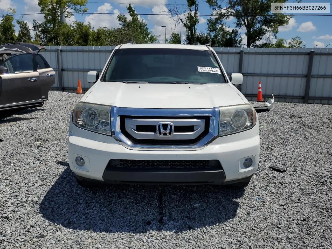 2011 Honda Pilot Exl VIN: 5FNYF3H66BB027266 Lot: 56844425