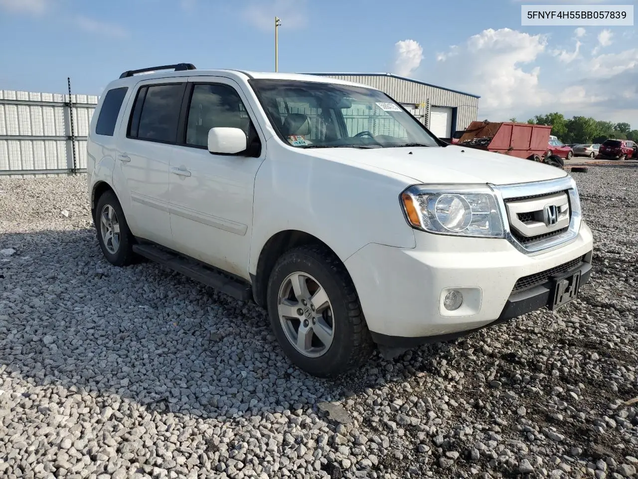 2011 Honda Pilot Exl VIN: 5FNYF4H55BB057839 Lot: 56884725