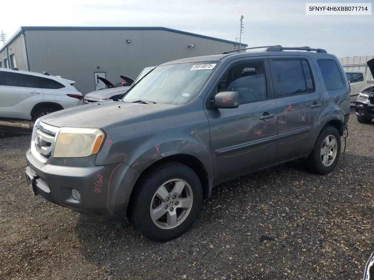 2011 Honda Pilot Exl VIN: 5FNYF4H6XBB071714 Lot: 59810875