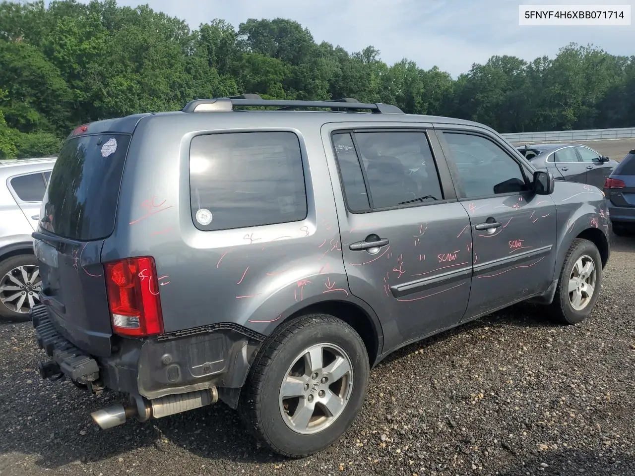 2011 Honda Pilot Exl VIN: 5FNYF4H6XBB071714 Lot: 59810875