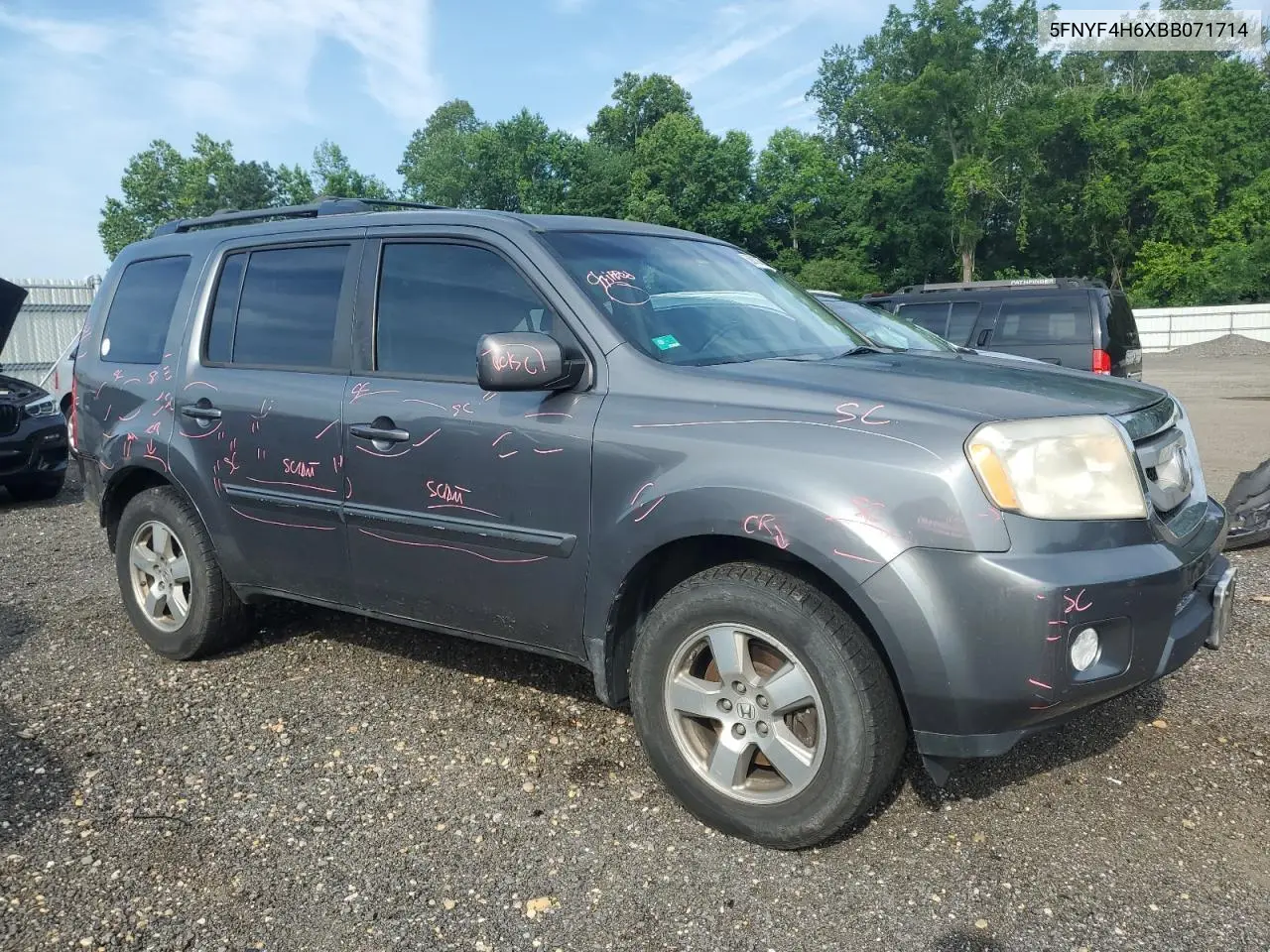 2011 Honda Pilot Exl VIN: 5FNYF4H6XBB071714 Lot: 59810875