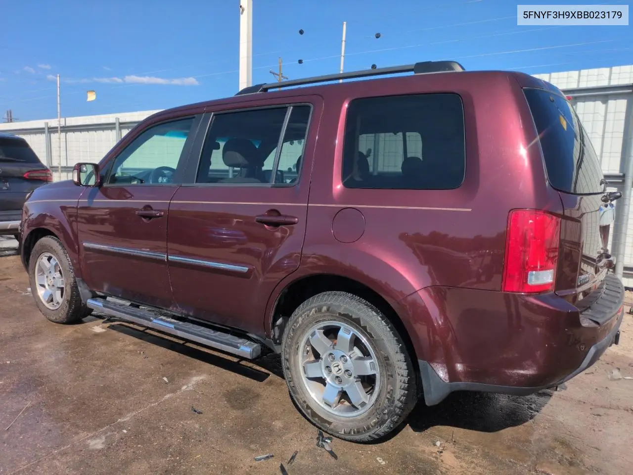 2011 Honda Pilot Touring VIN: 5FNYF3H9XBB023179 Lot: 60549485