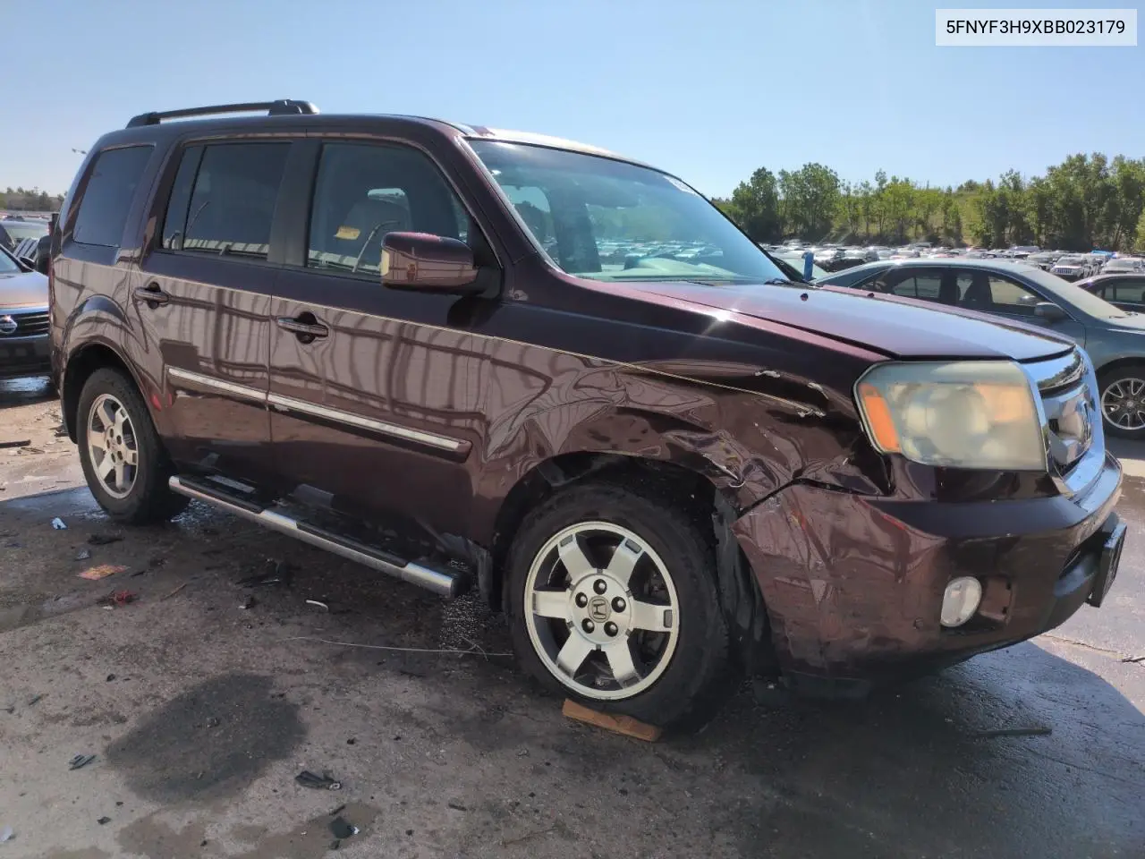 2011 Honda Pilot Touring VIN: 5FNYF3H9XBB023179 Lot: 60549485