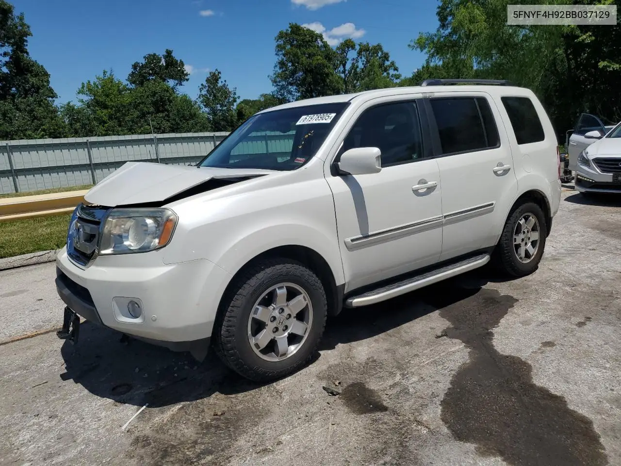 2011 Honda Pilot Touring VIN: 5FNYF4H92BB037129 Lot: 61978905