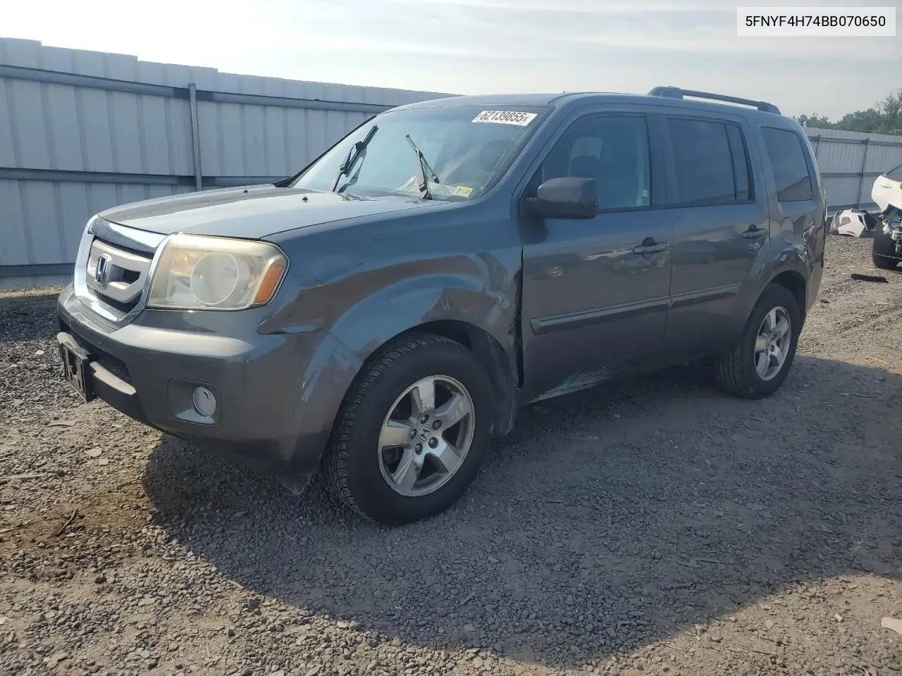 2011 Honda Pilot Exln VIN: 5FNYF4H74BB070650 Lot: 62139855