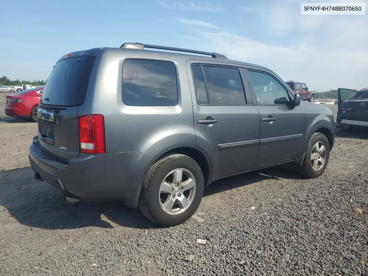 2011 Honda Pilot Exln VIN: 5FNYF4H74BB070650 Lot: 62139855