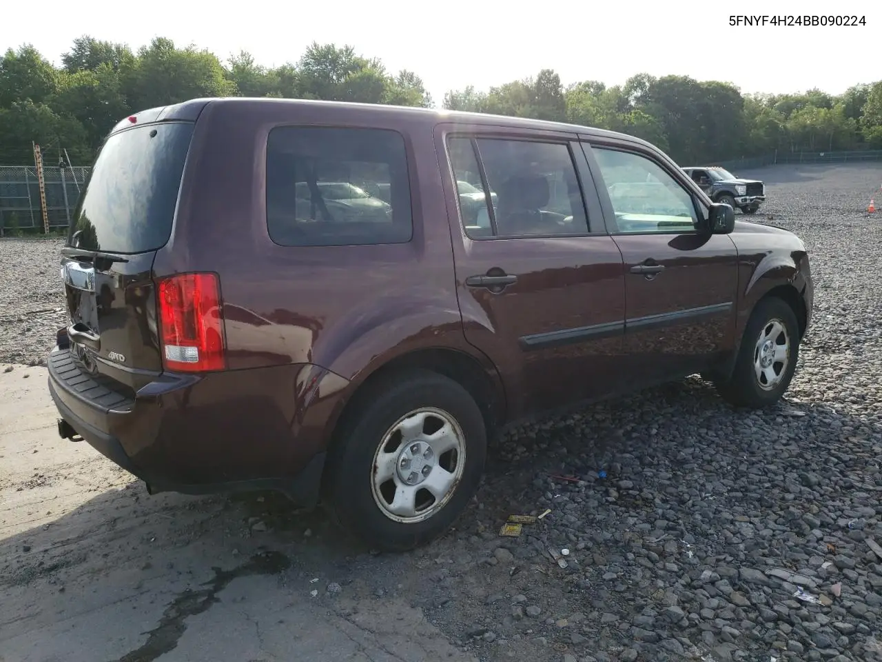 2011 Honda Pilot Lx VIN: 5FNYF4H24BB090224 Lot: 62378855