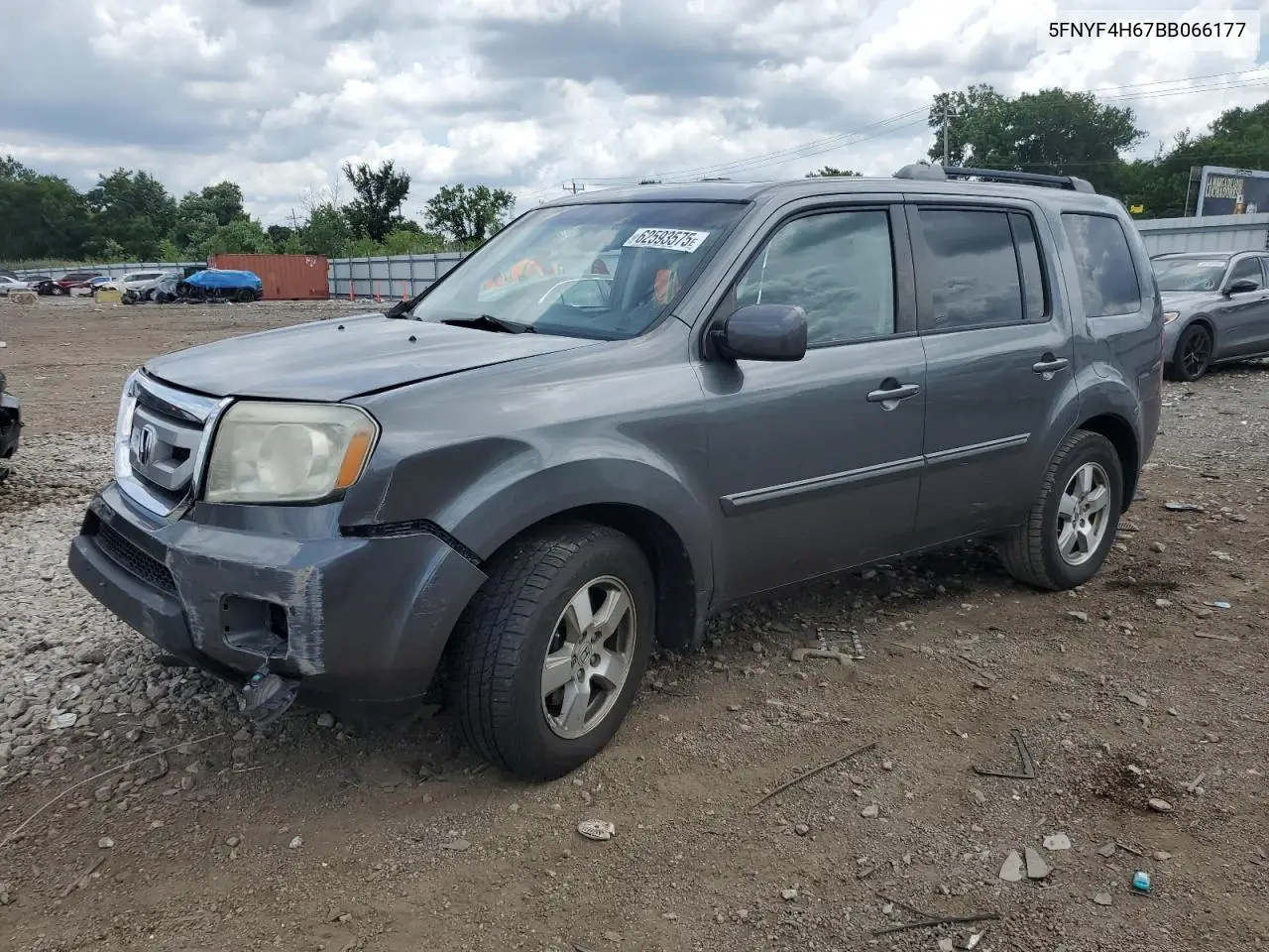 2011 Honda Pilot Exl VIN: 5FNYF4H67BB066177 Lot: 62593575