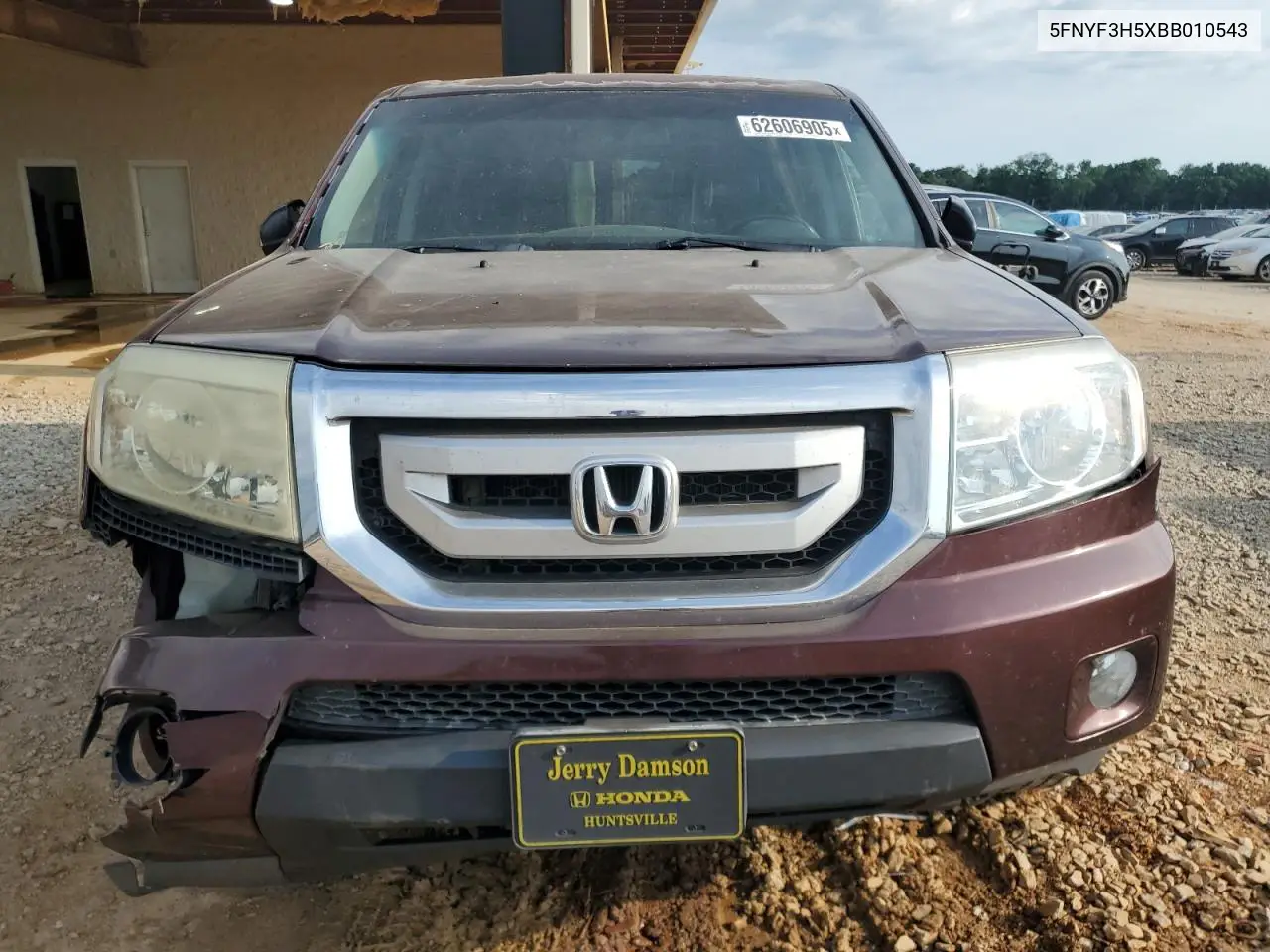 2011 Honda Pilot Exl VIN: 5FNYF3H5XBB010543 Lot: 62606905