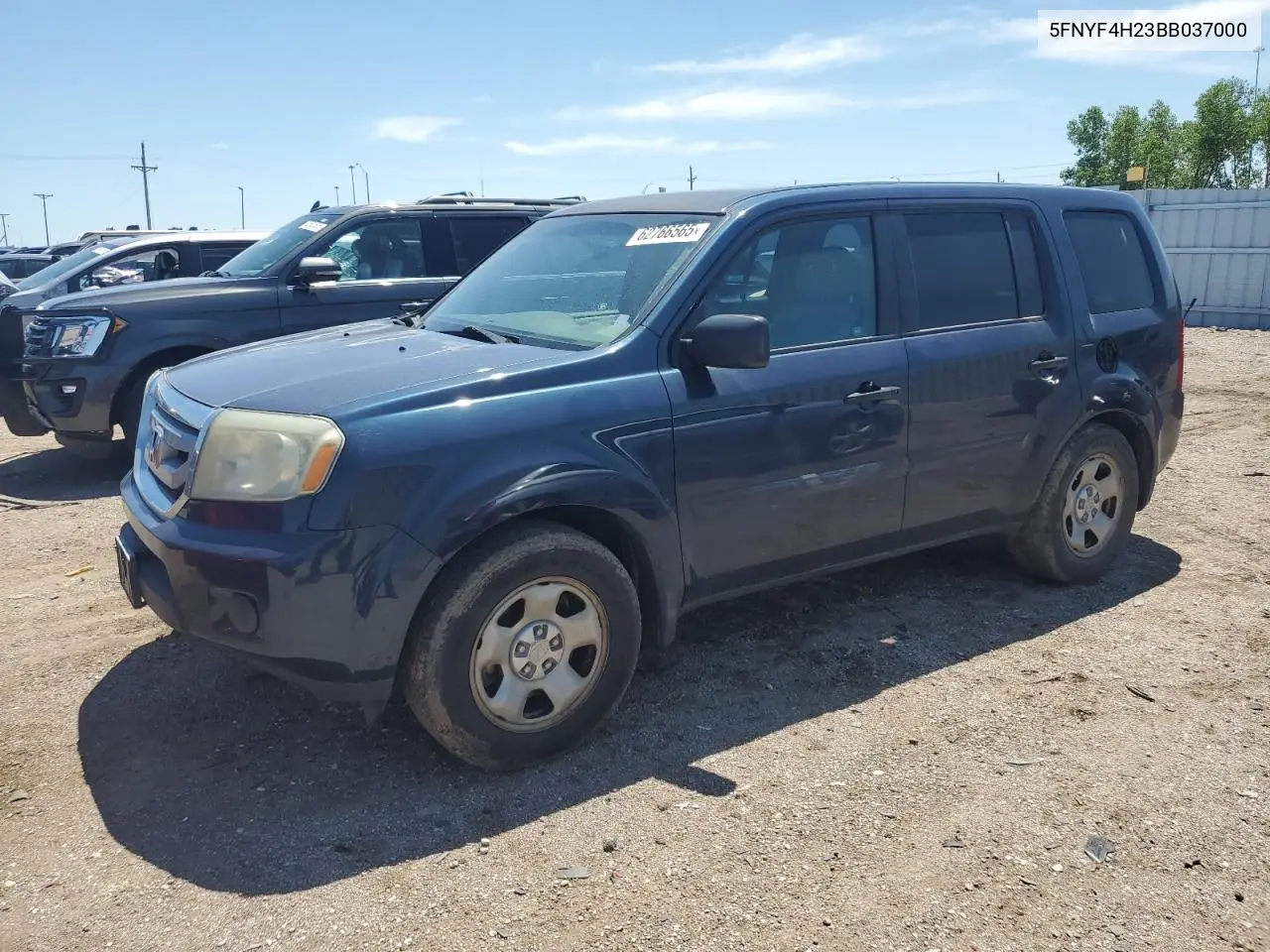 2011 Honda Pilot Lx VIN: 5FNYF4H23BB037000 Lot: 62766565